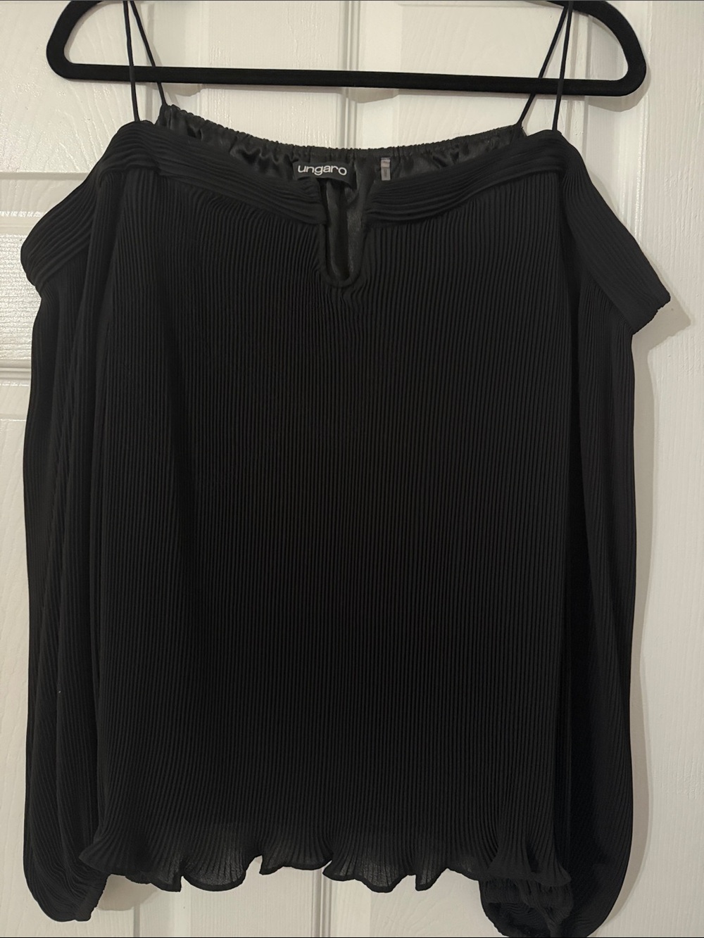 Ungaro Black Pleated Women's Blouse